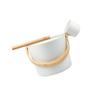 Allayu Sauna Bucket With Long Handle Spoon Health Wellness In Hands Energy Efficient Aluminum Sauna Bucket Tool Sauna Barrels, 5L White view 4