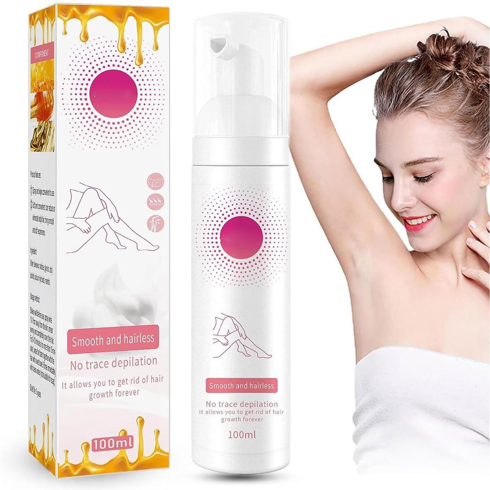 2023 New Gentle Beeswax Hair Removal Mousse,Beeswax Mousse Hair Removal Spray,Natural Permanent Gentle Hair Removal Spray, Whole Body Remova,Effective & Painless Hair Removal Cream (1pcs, 100ml)