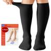 2 Pairs Medical Compression Socks for Women & Men 20-30 mmHg, class 2, Best Graduated Stockings Support Fit for Travel Flight Running Varicose Veins Pregnancy Nurses (2x Black, L) view 1