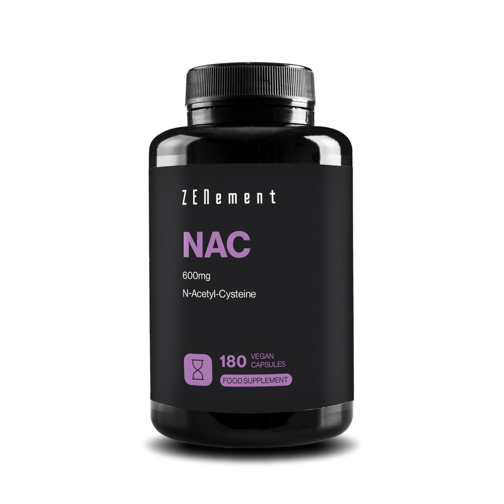 NAC N-Acetyl Cysteine 600 mg - 180 Vegan Capsules | 6-Month Supply | High Purity and Bioavailability | No Additives | Vegan | Zenement
