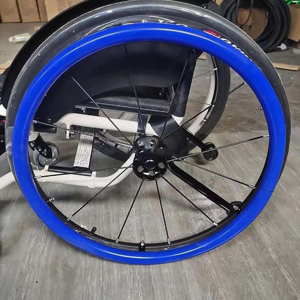 24inch Wheelchair Push Rim Covers, Silicone Hand Push Cover Rear Wheel Push Ring Protective Cover, Improve Grip and Traction (Color : E)