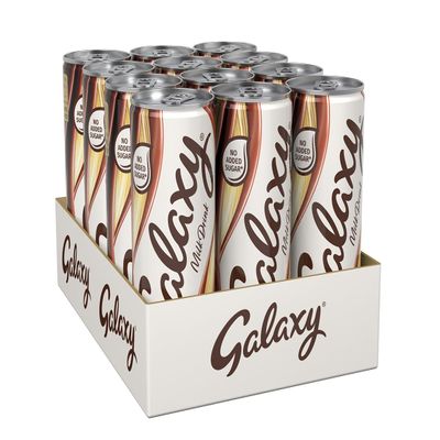 Galaxy - Milk Chocolate Ready To Drink Can | Pack of 12 x 250ml Cans, No Added Sugar, Vegetarian, Best Served Chilled