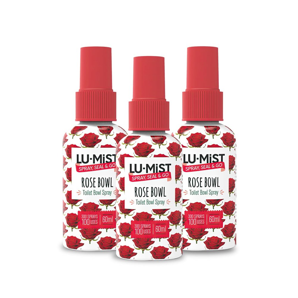 Lu-Mist 3 x 60ml Rose Toilet Bowl Spray (Pack of 3)