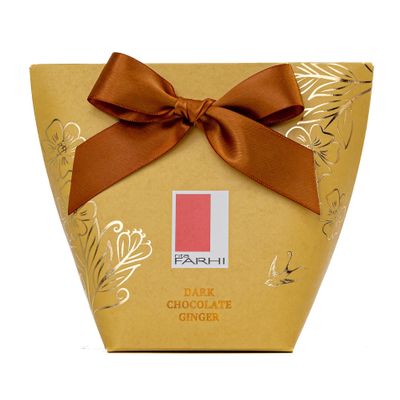 Rita Farhi Dark Chocolate Coated Ginger in Gift Box with Bow, 130g