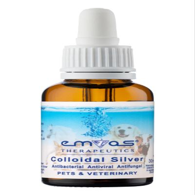 EMIAS Therapeutics UK - 15PPM Colloidal Silver - Pet Care - 30ml Dropper in Amber Glass Bottle - For Use With Pets, Veterinary, Livestock, Cats & Dogs. Pure and natural, premium quality.