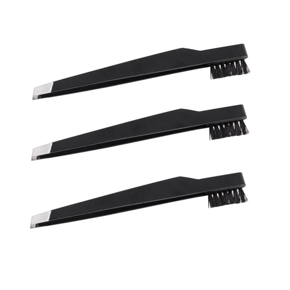 Beavorty 3pcs Elegant Eyebrow Clamps Carbon Steel Tweezers for Women Facial Hair Removal Beauty Kit