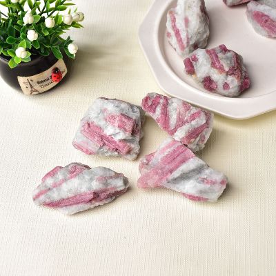 100% Natural Pink Crystal Mineral Irregular Rough Stone Specimen Rock Rare Original Home Decor,Tourmaline,50-70g