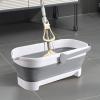 Tedious Collapsible Bucket with Handle | 22.44in Large Capacity Folding Bucket | Rectangular Cleaning Bucket with | Portable Basket Bucket Cleaning Tools for Mopping view 4