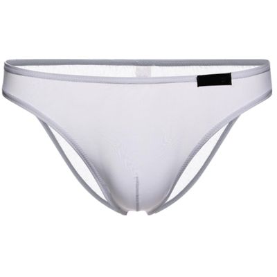 Yorggvel Men's Erotic Briefs Ice Silk Sexy Breathable Underwear Sex Temptation Briefs String Thong Comfort Sex Underwear Low Waist, White, M
