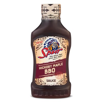 Spur Hickory Maple BBQ Sauce - Tangy & Sweet Barbecue Sauce - Squeeze Bottle - Vegan-Friendly, Halal, Kosher - 400ml