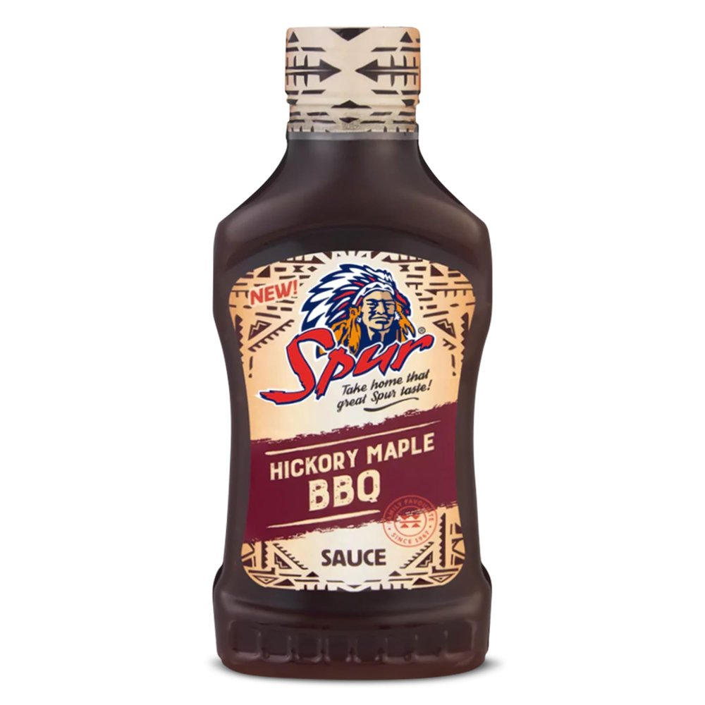 Spur Hickory Maple BBQ Sauce - Tangy & Sweet Barbecue Sauce - Squeeze Bottle - Vegan-Friendly, Halal, Kosher - 400ml