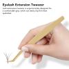 Eyelash Extension Tweezer, Professional Stainless Steel Multifunction Lash Tweezers for Beauty Salon (Long Oblique Tweezer) view 2