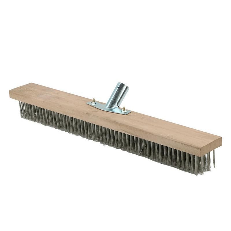 1PCS 20/30/45CM Stainless Steel Wire Broom Brush Sweeping Floor Garden Moss Cleaner Scrubber Kitchen Household Cleaning Tools (50CM)