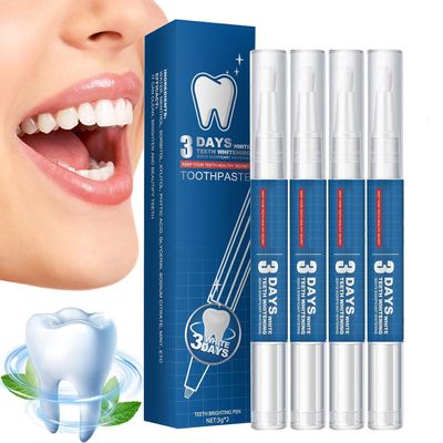 Glowbrite Teeth Whitening Pen,Teeth Whitening Essence Pen,3 Days White Teeth Whitening,White Teeth Pen,Gum Shield Therapy Gel,Teeth Whitening Gel for Sensitive Teeth and Gums (4 Pcs)