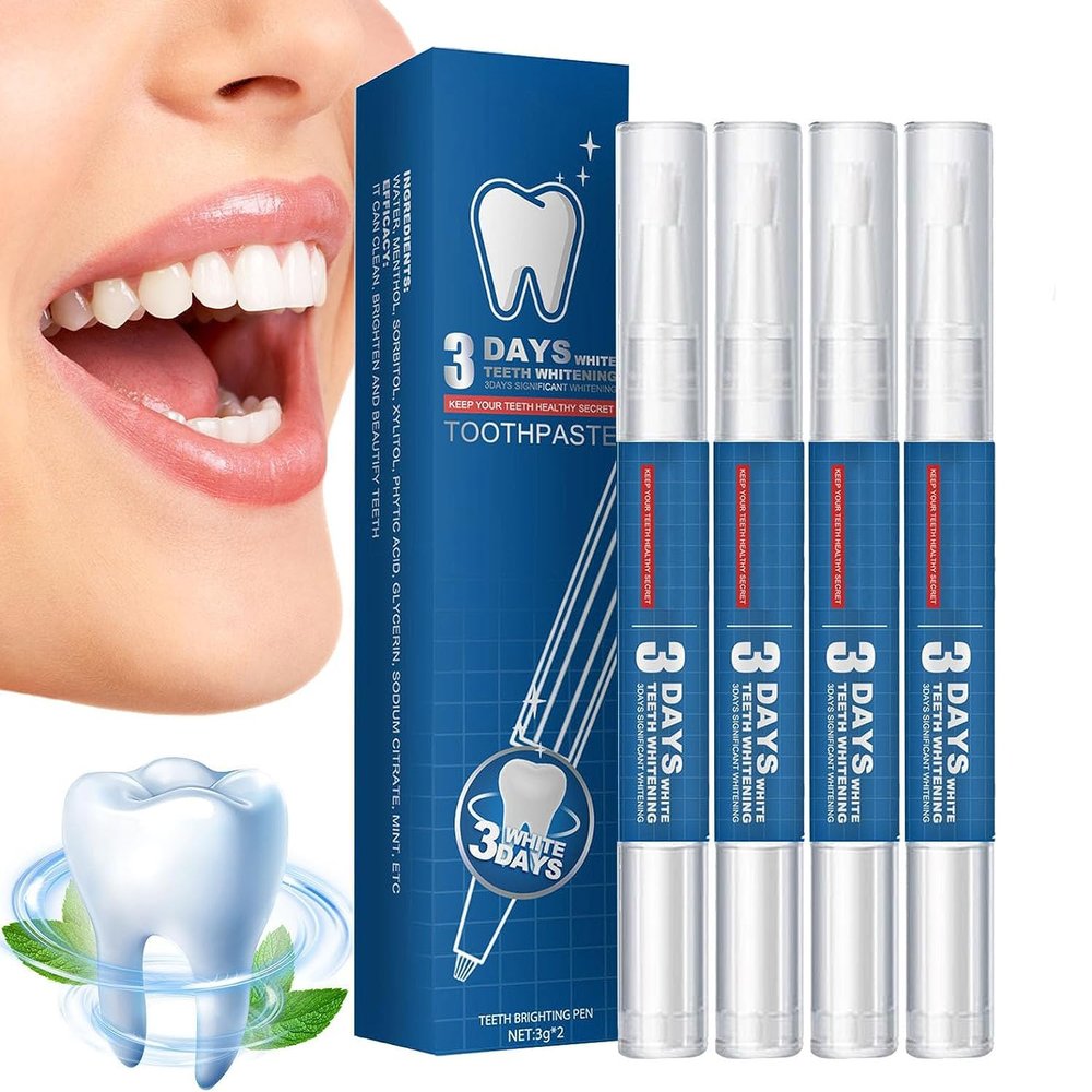 Glowbrite Teeth Whitening Pen,Teeth Whitening Essence Pen,3 Days White Teeth Whitening,White Teeth Pen,Gum Shield Therapy Gel,Teeth Whitening Gel for Sensitive Teeth and Gums (4 Pcs)