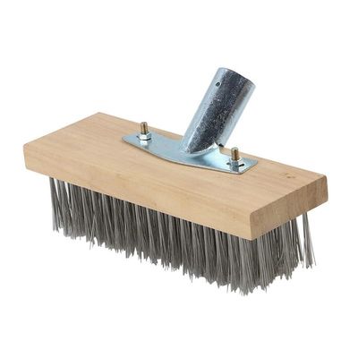 1PCS 20/30/45CM Stainless Steel Wire Broom Brush Sweeping Floor Garden Moss Cleaner Scrubber Kitchen Household Cleaning Tools (20CM)