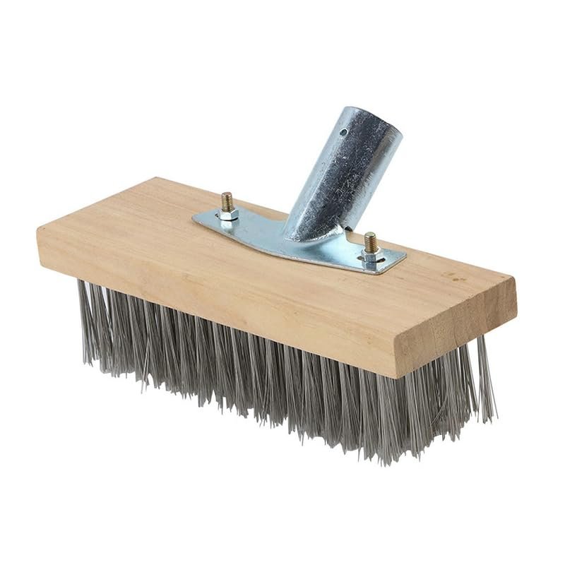 1PCS 20/30/45CM Stainless Steel Wire Broom Brush Sweeping Floor Garden Moss Cleaner Scrubber Kitchen Household Cleaning Tools (20CM)