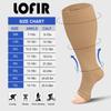 LOFIR Plus Size Compression Socks: Flight Socks for Women Large Calves Wide Calf Graduated Compression Socks for Men Open Toe Stockings for Support Travel Pregnancy Nurses 20-30 mmHg Beige 6XL 1Pair view 2