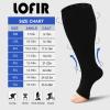LOFIR Plus Size Compression Socks: Flight Socks for Women Large Calves Wide Calf Graduated Compression Socks for Men Open Toe Stockings for Support Travel Pregnancy Nurses 20-30 mmHg Black 7XL 1Pair view 2