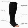LOFIR Plus Size Compression Socks: Flight Socks for Women Large Calves Wide Calf Graduated Compression Socks for Men Open Toe Stockings for Support Travel Pregnancy Nurses 20-30 mmHg Black 7XL 1Pair view 4