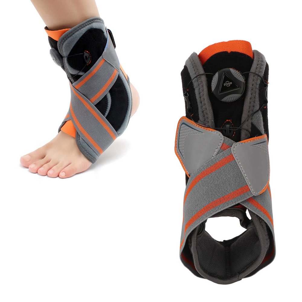 Ankle Brace for Sprained Ankle, Ankle Support Brace Adjustable Compression Ankle Support Wrap (M)