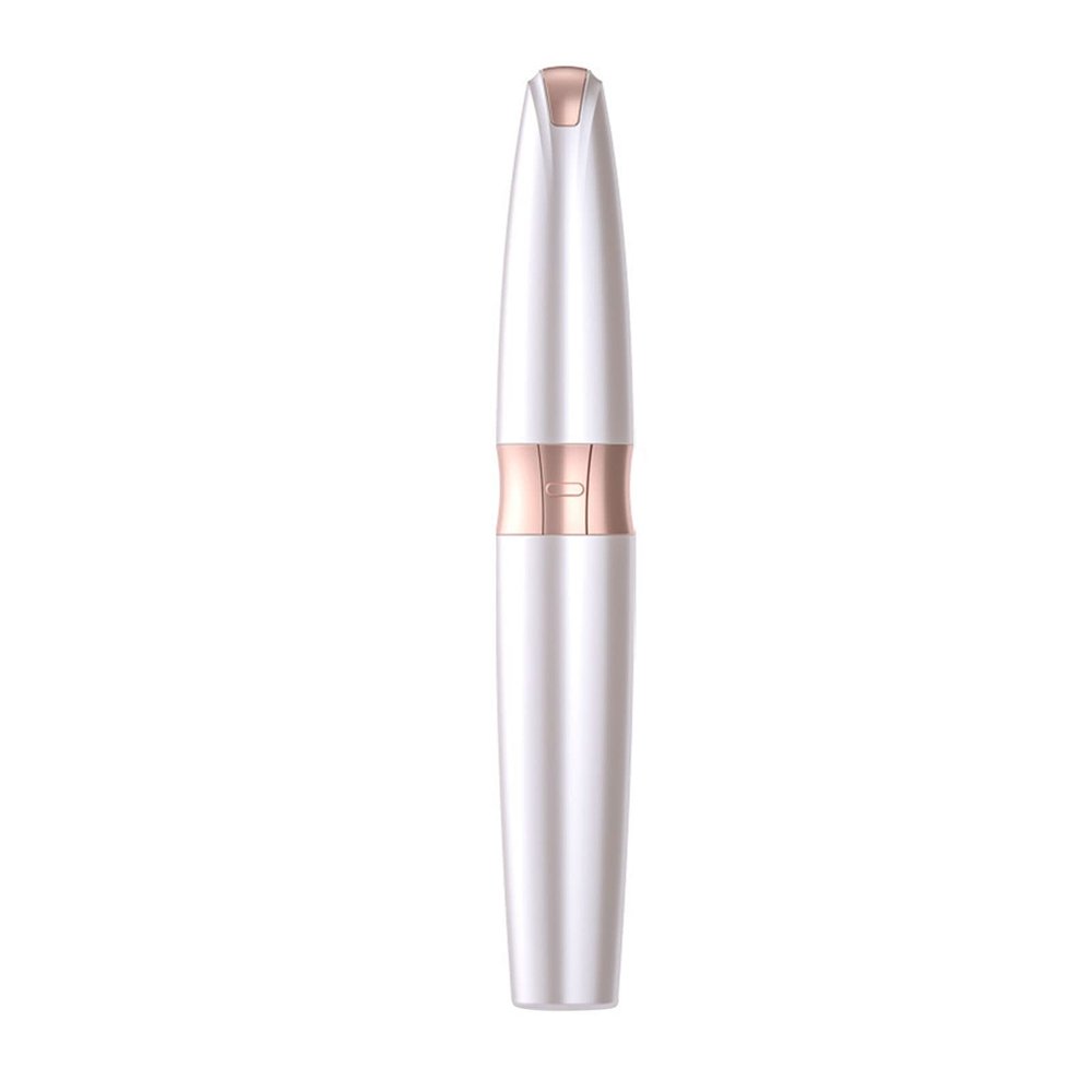 Electric Eyebrow Trimmer Painless Eyebrow Remover Stainless Steel Rechargeable for Home Girl (Gold)