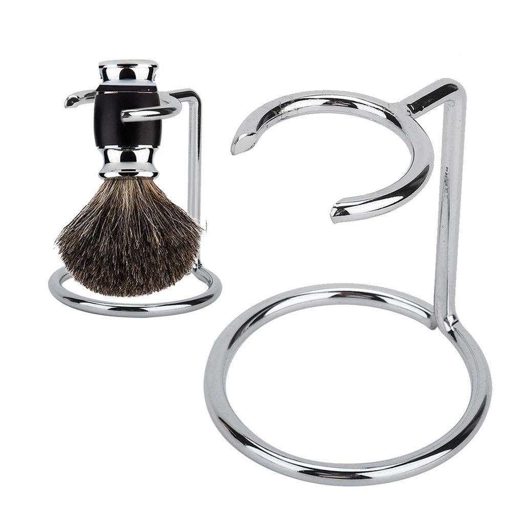 Buachois Shaving Brush Stand, Stainless Steel Razor Holder for Salon Home Travel Use, Organize Shaving Supplies, Vertical Design, Modern Aesthetics