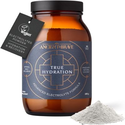 Ancient + Brave True Hydration 180g Jar - Electrolytes Powder with Magnesium, Potassium & Chromium - Natural Coconut Water Electrolyte Powder for Morning Hydration, Workout Recovery