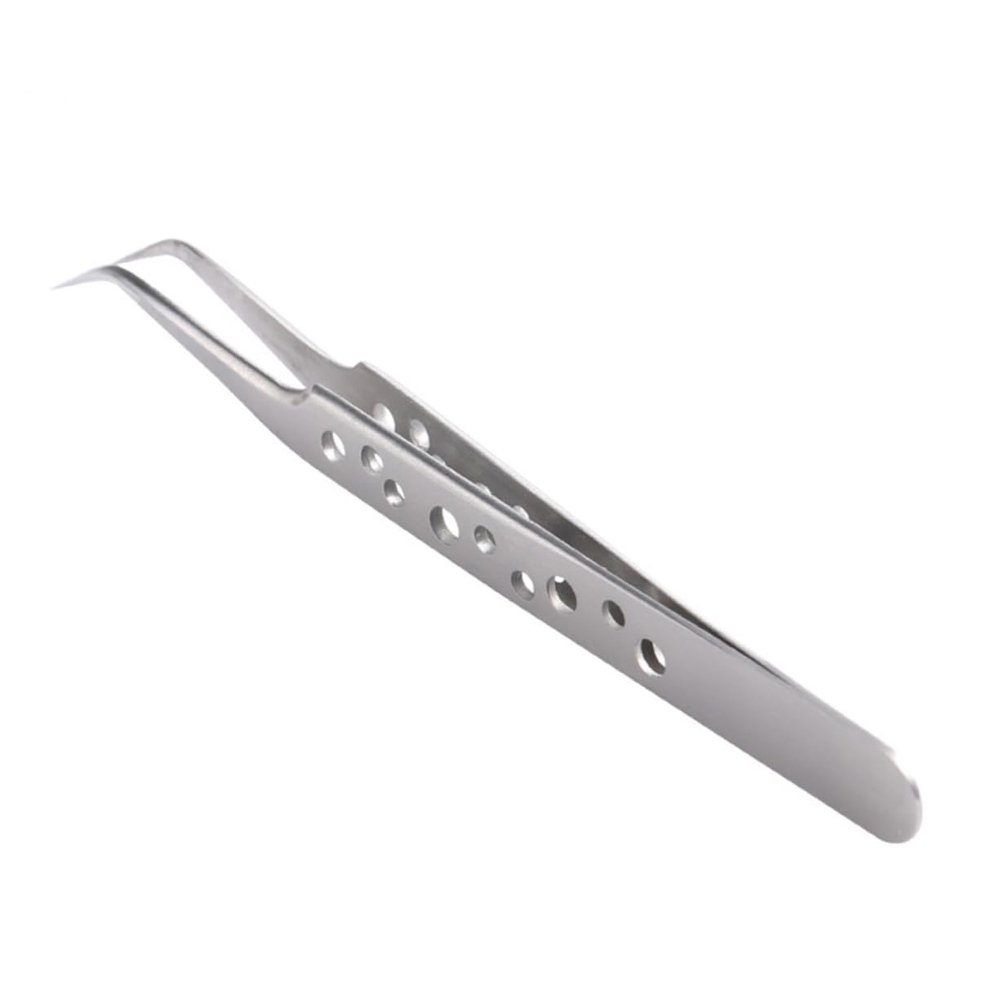 minkissy 2pcs Anti-Static Eyebrow Tweezers Professional Nail Art Tools for Men Women Curved Straight Tips for Precision Manicure Eyelash Applications