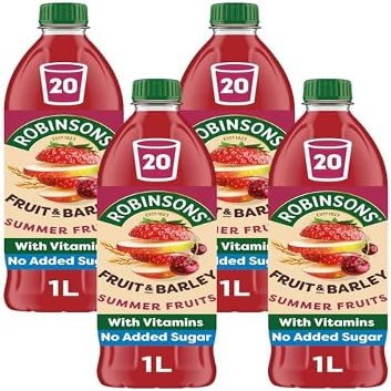 Robinsons Fruit and Barley Summer Fruits, 1L (Pack of 4)