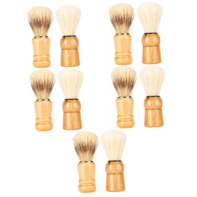 Beavorty 10pcs Wood Handle Shaving Brush for Gentleman Beard Brush Men's Shave Tool