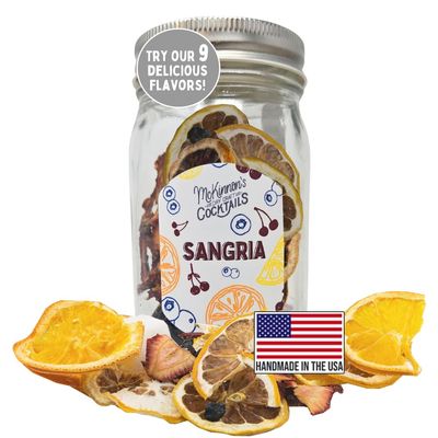 McKinnons Dry Craft Cocktails Dehydrated Fruits and Herbs, DIY Mixology, Infusion Kit, Mason Jar Serves 8 16 Drinks (Sangria, 1 Jar)