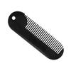Beavorty 2pcs Zinc Alloy Beard Comb Portable Hair Styling Accessory for Men Mini Beard Shaper for Grooming and Care for Neckline and Styling Black view 2