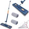 2023 Large Surface Microfiber Flat Mop, Wall Cleaning Mop Long Handle, 360Rotating Mop Dewatering Scraper, Self-Contained Dewatering Scraper Mop (2 Pads) view 1