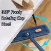 2023 Large Surface Microfiber Flat Mop, Wall Cleaning Mop Long Handle, 360Rotating Mop Dewatering Scraper, Self-Contained Dewatering Scraper Mop (2 Pads) view 3