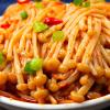 Ready to eat spicy enoki mushroom, red oil enoki mushroom 60g/bag, spicy vegetable snacks gift pack, Chinese pickled vegetables, pickles, Chinese specialties, side dishes, seasoning (1 bag) view 4