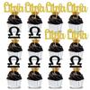 12Pcs Libra cake topper, Big Libra Energy/Libra Season Cake Decor, 12 constellation Libra September October Birthday Cupcake Decoration, Horoscope Astrology Birthday Party Supplies, Gold Glitter view 1