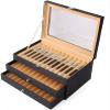 pen display case 3-layer fountain pen display box, 36 slot pen storage box, PU leather glass cover, modern fashion fountain pen collection box, display gifts available in two options (Color : 36 Slot view 1