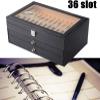 pen display case 3-layer fountain pen display box, 36 slot pen storage box, PU leather glass cover, modern fashion fountain pen collection box, display gifts available in two options (Color : 36 Slot view 2