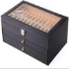 pen display case 3-layer fountain pen display box, 36 slot pen storage box, PU leather glass cover, modern fashion fountain pen collection box, display gifts available in two options (Color : 36 Slot view 3