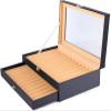 pen display case 3-layer fountain pen display box, 36 slot pen storage box, PU leather glass cover, modern fashion fountain pen collection box, display gifts available in two options ( Color : Svart ) view 1