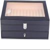 pen display case 3-layer fountain pen display box, 36 slot pen storage box, PU leather glass cover, modern fashion fountain pen collection box, display gifts available in two options ( Color : Svart ) view 3
