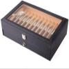 pen display case 3-layer fountain pen display box, 36 slot pen storage box, PU leather glass cover, modern fashion fountain pen collection box, display gifts available in two options ( Color : Svart ) view 4