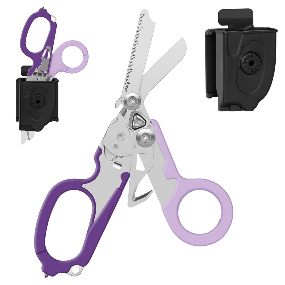 Trauma Shears Emergency Response Shears, Stainless Steel Foldable Scissors Pliers, Outdoor Camping Rescue Scissors Tools