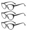 3-Pack Cat Eye Computer Reading Glasses for Men and Women, Lightweight Blue Light Blocking Spring Hinge Reader (Color : Red+Black, Size : 3.5 x) view 1