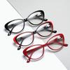 3-Pack Cat Eye Computer Reading Glasses for Men and Women, Lightweight Blue Light Blocking Spring Hinge Reader (Color : Red+Black, Size : 3.5 x) view 3