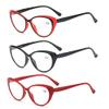 3-Pack Cat Eye Computer Reading Glasses for Men and Women, Lightweight Blue Light Blocking Spring Hinge Reader (Color : Red+Black, Size : 3.5 x) view 1