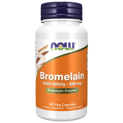 Now Foods, Bromelain, 2400 GDU/g, 500mg, 60 Vegan Capsules, Soy Free, Gluten Free, Vegetarian, Non GMO