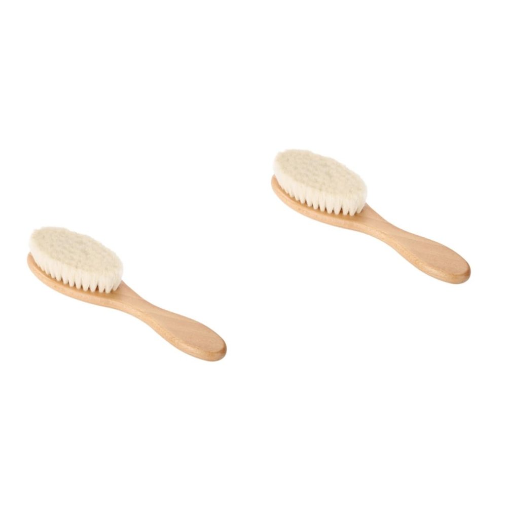 Beavorty 2pcs Dense Wool Brush for Men Curved Handle Mustache Brush for Face Cleaning for Household and Barber Shop Use