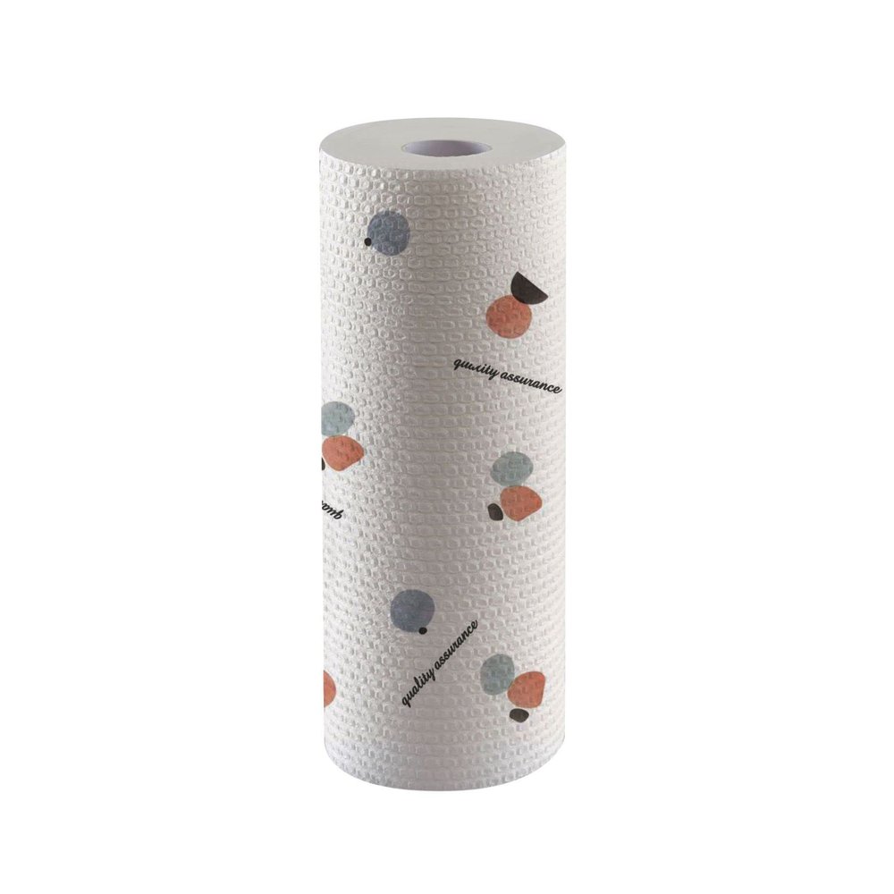 Printed Kitchen Towel,25cm x25cm 2 Kitchen Rolls80 Sheets,Super Absorbent Tough and Durable,Oil Absorption and Stain Removal